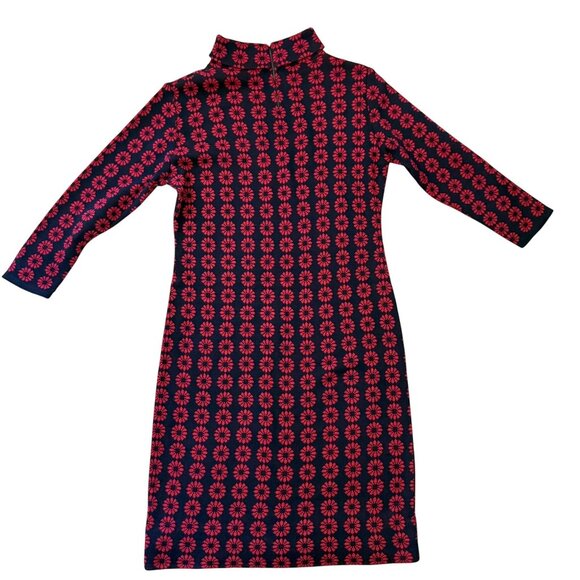 Vintage Knit Sweater Dress Size 14 Red Navy Made in Italy Australian Wool - Picture 3 of 10